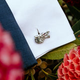 Dragon Zodiac Ruby Eyes Cufflinks in Silver