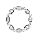 Elephant Hair Link Bracelet Mens in Silver