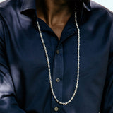 Lantern Chain Necklace in Silver - Long