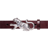 Leopard Belt Buckle in Silver