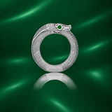 Snake Bombe Ring in Silver