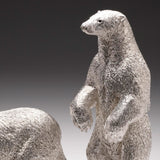 Polar Bear Standing Sculpture in Sterling Silver - Large