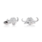 Buffalo Head Cufflinks in Sterling Silver - Large