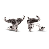 Buffalo Skull Cufflinks in Sterling Silver