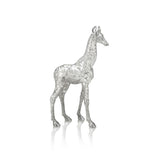 Giraffe Calf Nuzzling in Silver