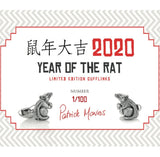 Rat Zodiac Cufflinks in Silver by Patrick Mavros