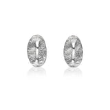 Croc Hornback Stud Earrings in Sterling Silver