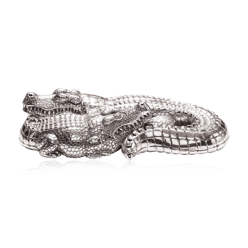 Crocodile Netsuke Sculpture in Sterling Silver