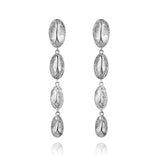 Croc Hornback Graduated Earrings in Sterling Silver