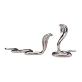 The Egyptian Cobra Pair Sculpture in Sterling Silver