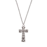 Elephant Cross Pendant in Silver