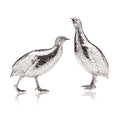 Francolin Pair Sculptures in Sterling Silver