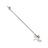 Flying Grouse Wings Spread Swizzle Stick in Sterling Silver