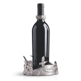 Grouse Wine Coaster in Sterling Silver and Elephant Wine Drip Ring in Sterling Silver
