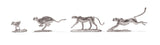 The Hunting Cheetah & Gazelle Sculptures in Sterling Silver