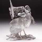 Wild Turkey Pair Sculptures in Sterling Silver