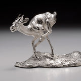 The Hunting Cheetah & Gazelle Sculptures in Sterling Silver