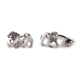 Walking Lion Cufflinks in Sterling Silver