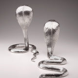 The Egyptian Cobra Pair Sculpture in Sterling Silver