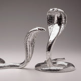 The Egyptian Cobra Pair Sculpture in Sterling Silver