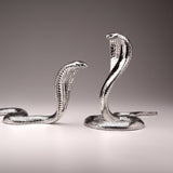 The Egyptian Cobra Pair Sculpture in Sterling Silver