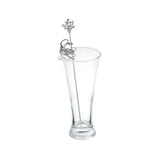 Octopus Swizzle Stick in Sterling Silver in a glass