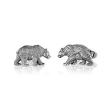 Papa Bear Cufflinks in Sterling Silver