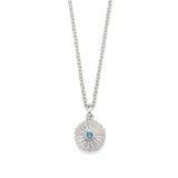 Sea Urchin Pendant in Blue Topaz in Sterling Silver