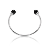 Nada Bangle - Black Onyx in Silver by Patrick Mavros