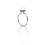Nada Ring - White Agate in Silver by Patrick Mavros