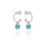 Nada Hoop Earrings - Turquoise in Silver - Small by Patrick Mavros