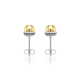 Nada Stud Earrings - Gold Bead in Silver - Small by Patrick Mavros