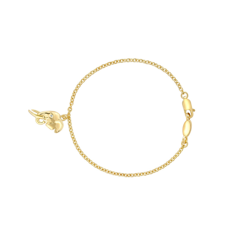 TUSK Charm Bracelet with Diamond in 18ct Gold