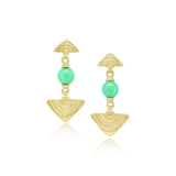 Vakadzi Dangle Earrings with Chrysoprase in 18ct Gold by Patrick Mavros