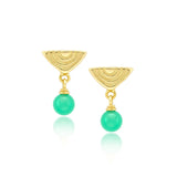 Vakadzi Drop Earrings with Chrysoprase in 18ct Gold by Patrick Mavros