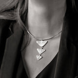 Vakadzi Graduated Pendant with Wire Choker in Silver by Patrick Mavros