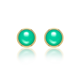 Nada Stud Earrings - Chrysoprase in 18ct Gold by Patrick Mavros