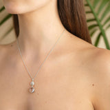 Ocean Tides Rose Quartz Necklace in Silver by Patrick Mavros