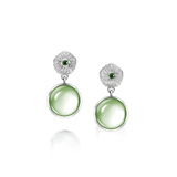 Ocean Tides Green Quartz Earrings in Silver by Patrick Mavros