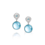 Ocean Tides Blue Topaz Earrings in Silver by Patrick Mavros