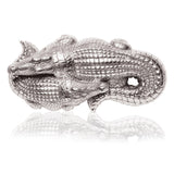 Crocodile Netsuke Sculpture in Sterling Silver