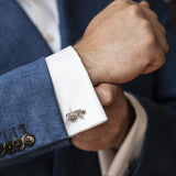 Papa Rhino Cufflinks in Silver by Patrick Mavros