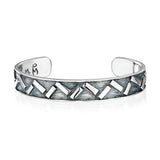 Zimbabwe Chevron Bangle in Silver