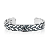 Zimbabwe Herringbone Bangle in Silver