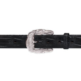 Crocodile Belt Buckle in Silver