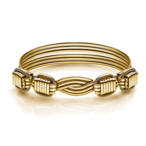 Elephant Hair Bangle Mens in 18ct Gold