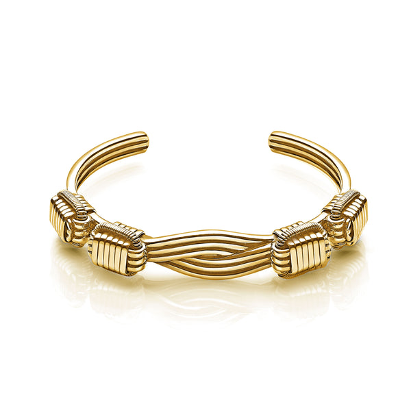 Elephant Hair Cuff Mens in 18ct Gold