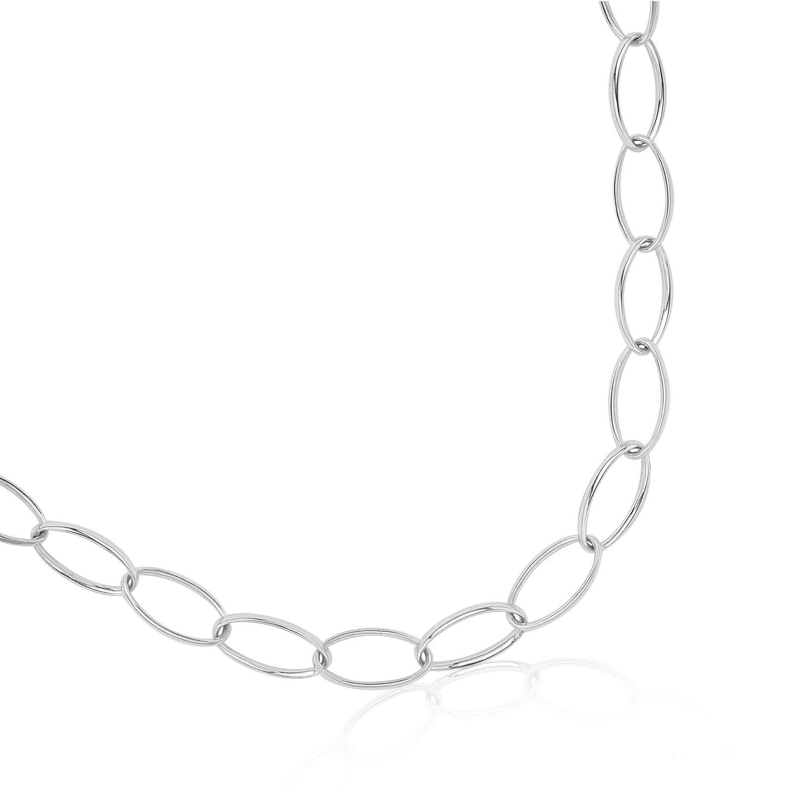 Loop Chain Long Necklace in Silver | Handmade Silver Chain – Patrick Mavros