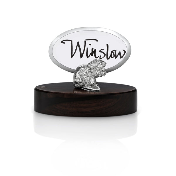 Beaver Place Card Holder in Silver
