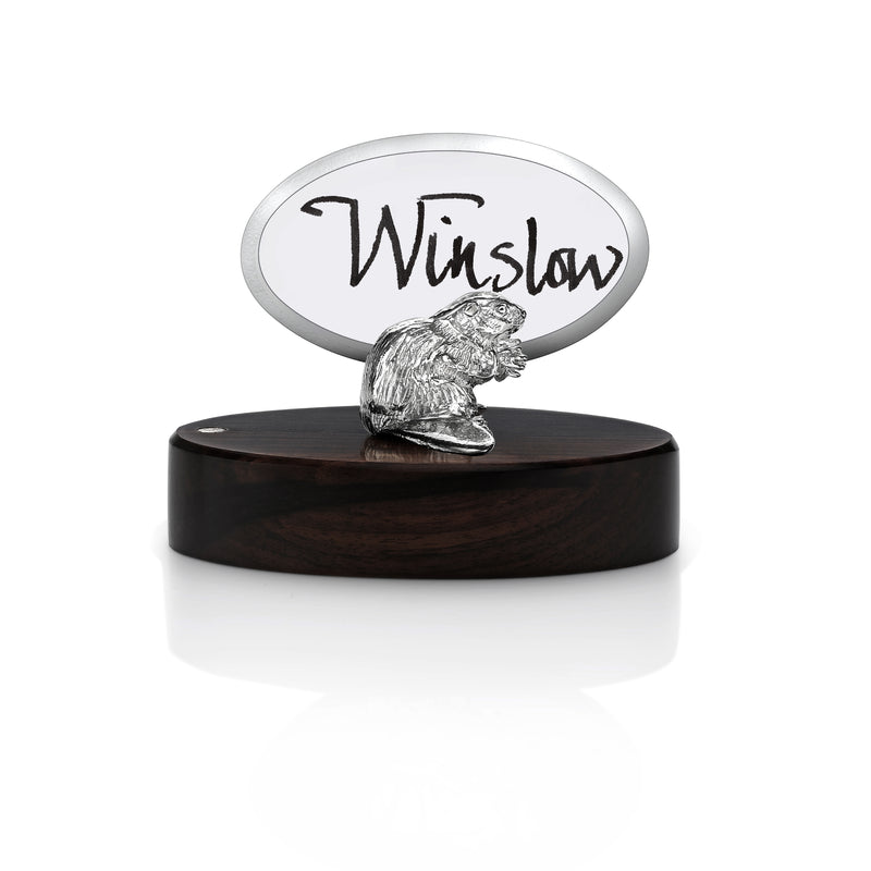 Beaver Place Card Holder in Silver